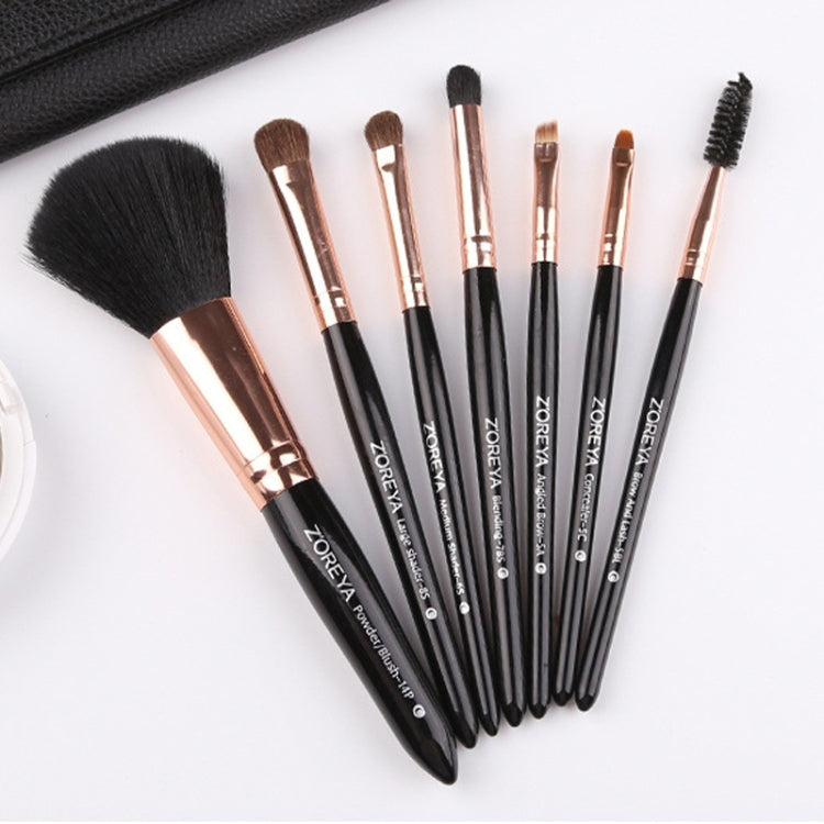 ZOREYA 7-In-1 Makeup Brush Set Brush Blush Brush Foundation Brush With Makeup Brush Bag(New Black) - Makeup Brushes by PMC Jewellery | Online Shopping South Africa | PMC Jewellery