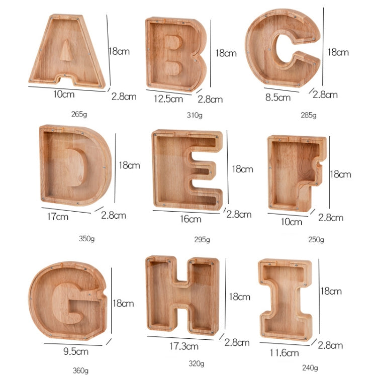 Wooden English Alphabet Piggy Bank Transparent Acrylic Piggy Bank(D) - Piggy Banks by PMC Jewellery | Online Shopping South Africa | PMC Jewellery