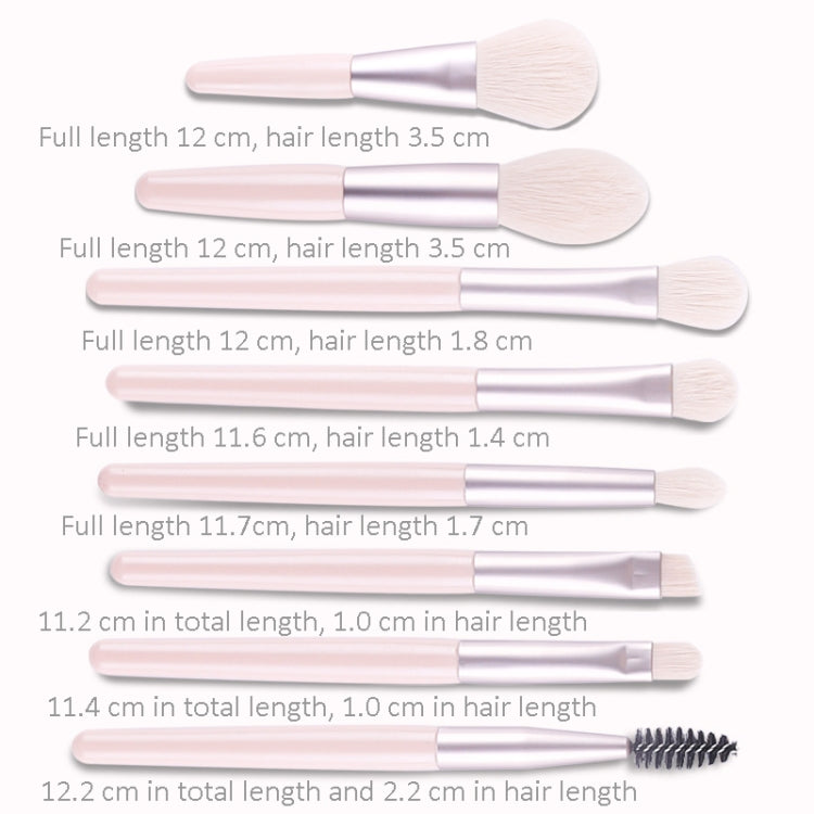 8-in-1 Mini Wooden Handle Makeup Brush Set Portable Loose Powder Brush(Sky Cyan) - Makeup Brushes by PMC Jewellery | Online Shopping South Africa | PMC Jewellery