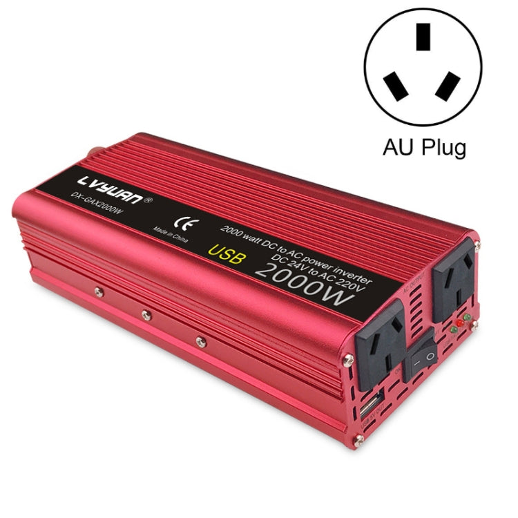 LVYUAN Car Inverter Dual USB Power Converter, Specification: 12V to 220V 2000W AU Plug - Modified Square Wave by PMC Jewellery | Online Shopping South Africa | PMC Jewellery