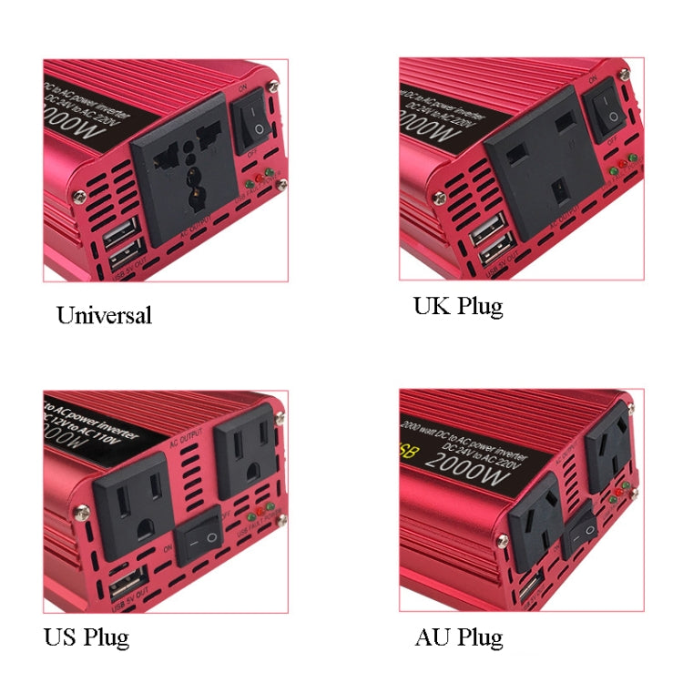 LVYUAN Car Inverter Dual USB Power Converter, Specification: 12V to 220V 2000W AU Plug - Modified Square Wave by PMC Jewellery | Online Shopping South Africa | PMC Jewellery