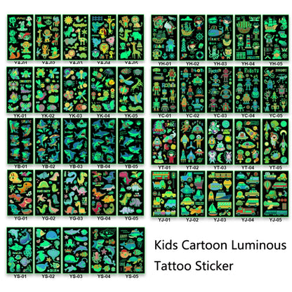 20 PCS Y01-05 Kids Cartoon Luminous Tattoo Sticker Waterproof And Sweat Proof Party Activity Face Sticker(Transport) - Sticker by PMC Jewellery | Online Shopping South Africa | PMC Jewellery