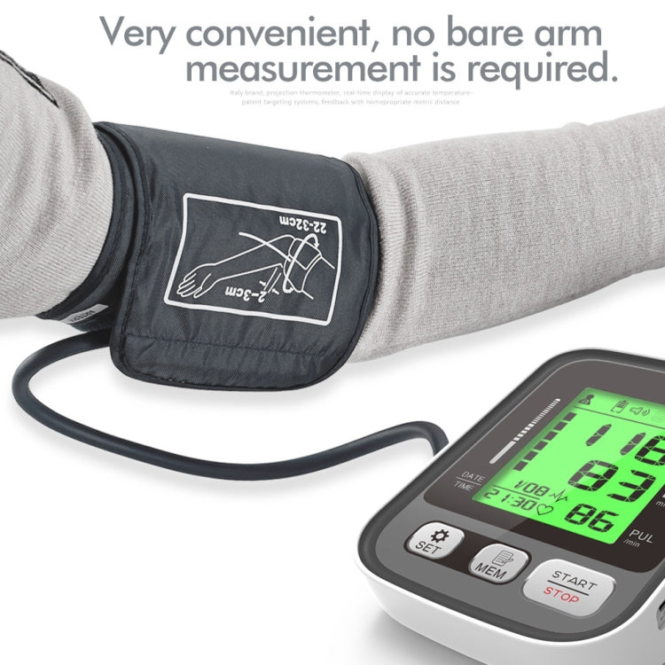 JZ-256A Tri-Color Backlight Automatic Upper Arm Sphygmomanometer Home Electronic Sphygmomanometer, Specification: 22-42cm(Voice Broadcast) - Sphygmomanometer by PMC Jewellery | Online Shopping South Africa | PMC Jewellery