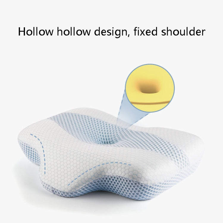 P10 Memory Foam Slow Rebound Pillow Neck Protector Memory Foam Pillow, Dimensions: 60 x 43 x 11cm(White Blue) - Cushions & Pillows by PMC Jewellery | Online Shopping South Africa | PMC Jewellery
