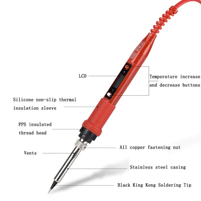 Metallic LCD Temperature Regulating Soldering Iron And Soldering Iron Tip Set Electric Soldering Iron Welding Tool(110V US Plug Black Head Black) - Soldering Iron Set by PMC Jewellery | Online Shopping South Africa | PMC Jewellery