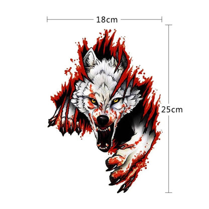 3D Realistic Wolf Head Hood Door Car Body Decoration Stickers Scratches Cover Waterproof Car Stickers(Wolf Head Left) - 3D Creative Stickers by PMC Jewellery | Online Shopping South Africa | PMC Jewellery