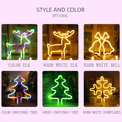 Christmas Decoration Neon Lights Wall-Mounted Ornaments, Spec: Bell-Warm Light - Decoration Lamps by PMC Jewellery | Online Shopping South Africa | PMC Jewellery