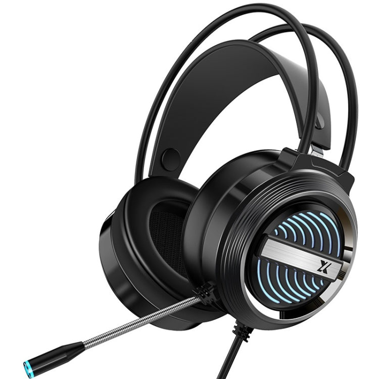 Heir Audio Head-Mounted Gaming Wired Headset With Microphone, Colour: X9S Double Hole (Black) - Multimedia Headset by Heir Audio | Online Shopping South Africa | PMC Jewellery