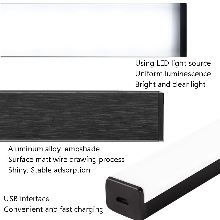 LED Human Body Induction Lamp Long Strip Charging Cabinet Lamp Strip, Size: 15cm(Silver and White Light) - Sensor LED Lights by PMC Jewellery | Online Shopping South Africa | PMC Jewellery