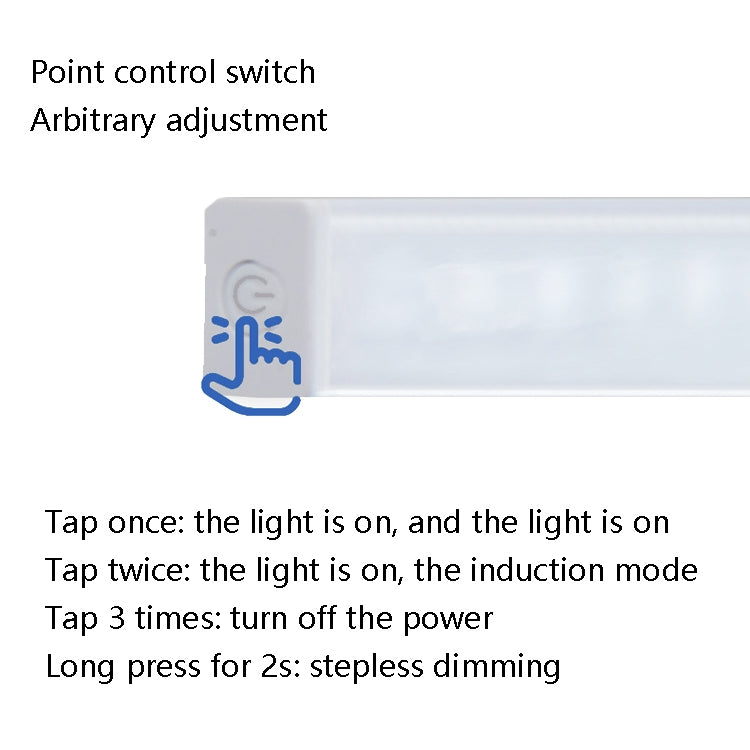 LED Human Body Induction Lamp Long Strip Charging Cabinet Lamp Strip, Size: 15cm(Silver and White Light) - Sensor LED Lights by PMC Jewellery | Online Shopping South Africa | PMC Jewellery