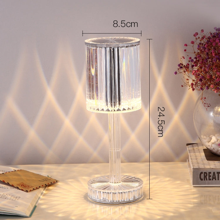 USB Charging Touch Diamond Crystal Table Lamp, Specification: USB Charging(Tri-tone Light)(Smoky Gray) -  by PMC Jewellery | Online Shopping South Africa | PMC Jewellery