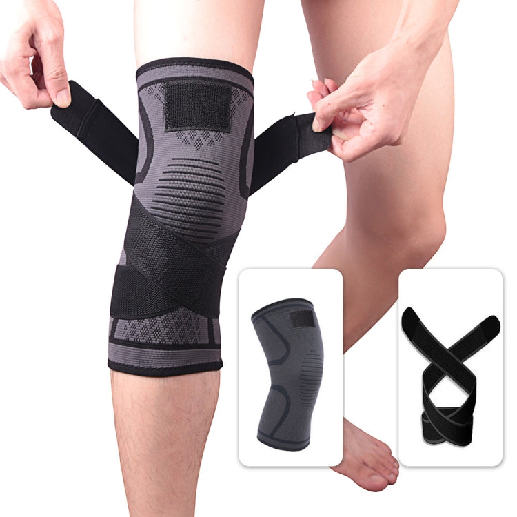 Pressurized Tape Knit Sports Knee Pad, Specification: L (Black) - Sports Safety by PMC Jewellery | Online Shopping South Africa | PMC Jewellery