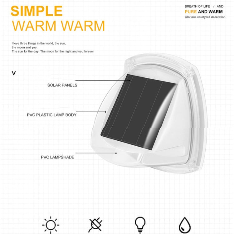 8 LED Outdoor Solar Courtyard Waterproof Wall Light(White Light) - With Solar Panel by PMC Jewellery | Online Shopping South Africa | PMC Jewellery