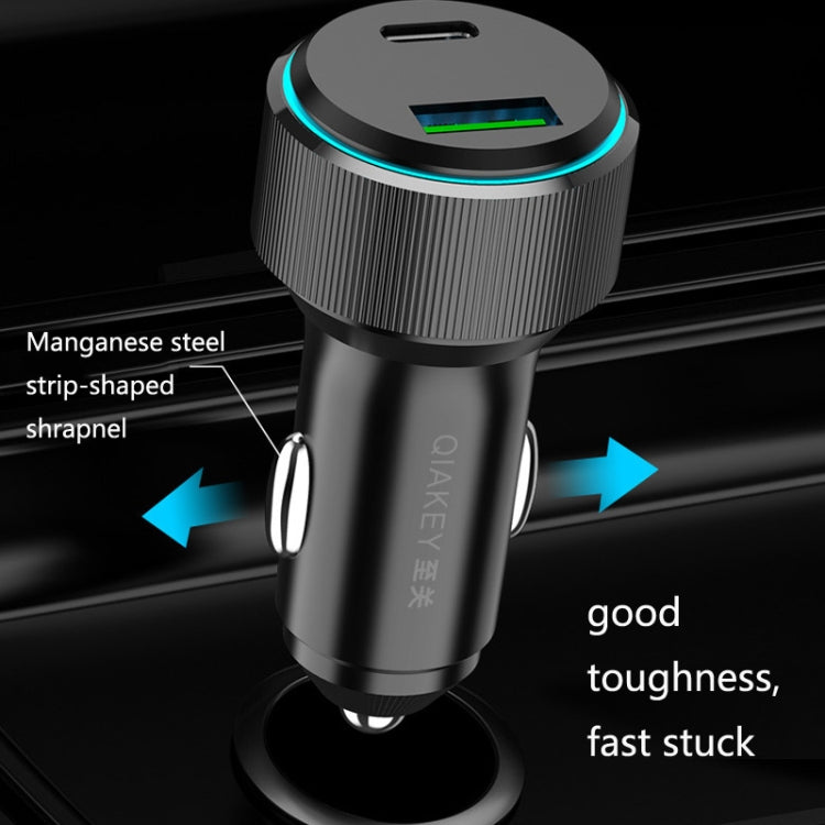 QIAKEY TM329 Dual Port Fast Charge Car Charger - Car Charger by QIAKEY | Online Shopping South Africa | PMC Jewellery