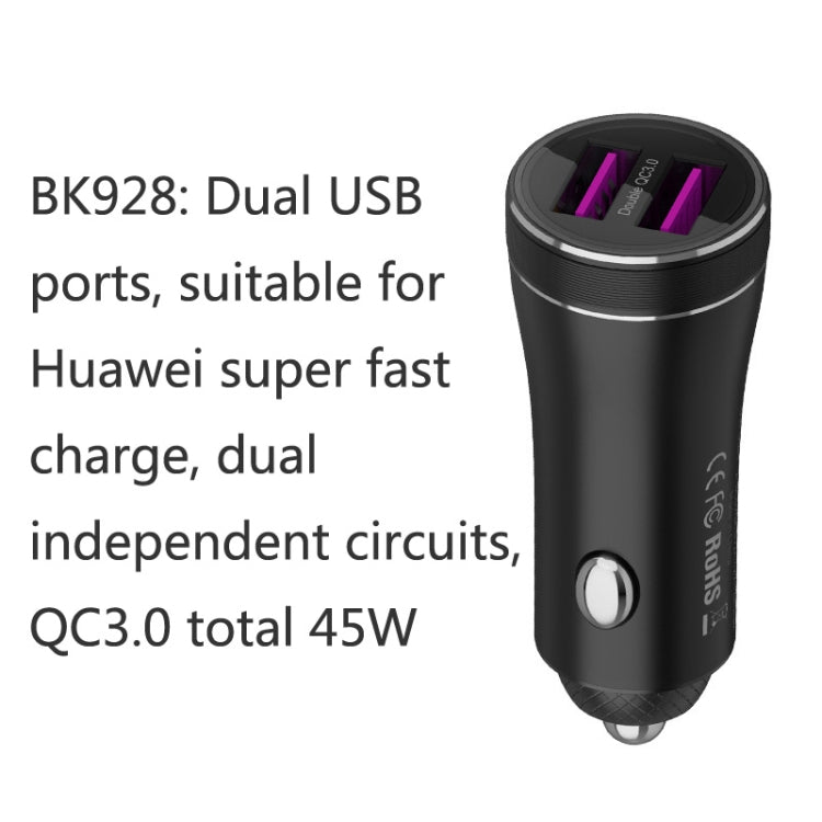 QIAKEY BK928 Dual Ports Fast Charge Car Charger - Car Charger by QIAKEY | Online Shopping South Africa | PMC Jewellery