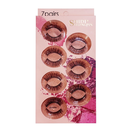 ShidiShangpin 3D Mink False Eyelashes Natural Three-Dimensional 7 Pairs Of Eyelashes Set(Sunday) - Eyes by PMC Jewellery | Online Shopping South Africa | PMC Jewellery