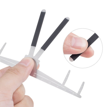 Three-point Positioning Stainless Steel Eyebrow Ruler - Eyes by PMC Jewellery | Online Shopping South Africa | PMC Jewellery