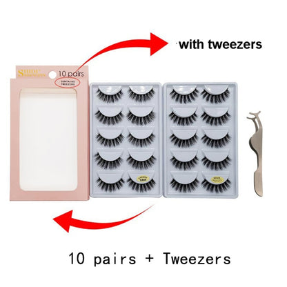 ShiDiShangPin 5 Pairs Mink Fake Eyelashes With Tweezers(G605) - Eyes by PMC Jewellery | Online Shopping South Africa | PMC Jewellery