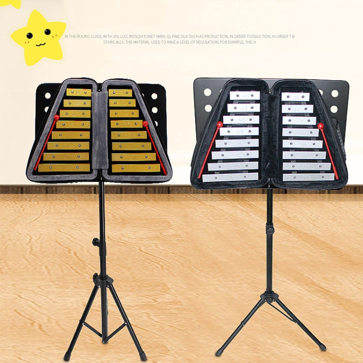 JZ-35 16-Tone Double Row Carillon Orff Percussion Instrument, Color: Golden With Shelf - Percussion Instruments by PMC Jewellery | Online Shopping South Africa | PMC Jewellery