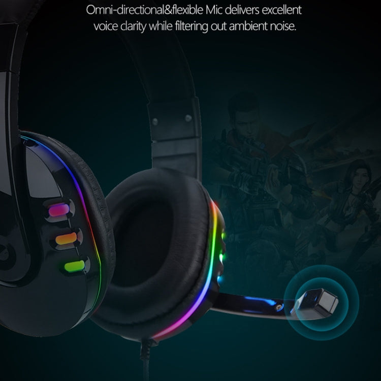 Soyto 733RGB Luminous Computer Headset For Xbox / PS4 / PS5(Black) - Multimedia Headset by Soyto | Online Shopping South Africa | PMC Jewellery