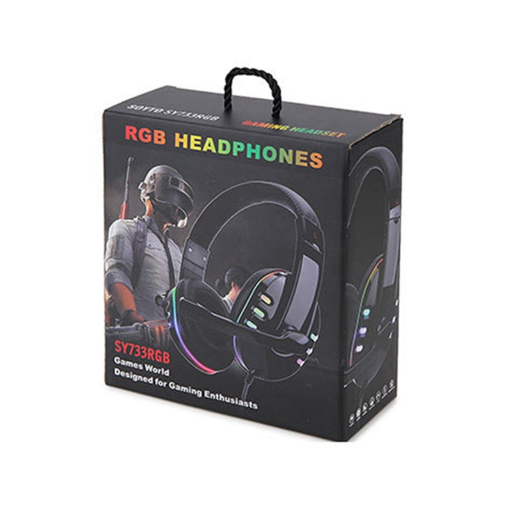 Soyto 733RGB Luminous Computer Headset For Xbox / PS4 / PS5(Black) - Multimedia Headset by Soyto | Online Shopping South Africa | PMC Jewellery