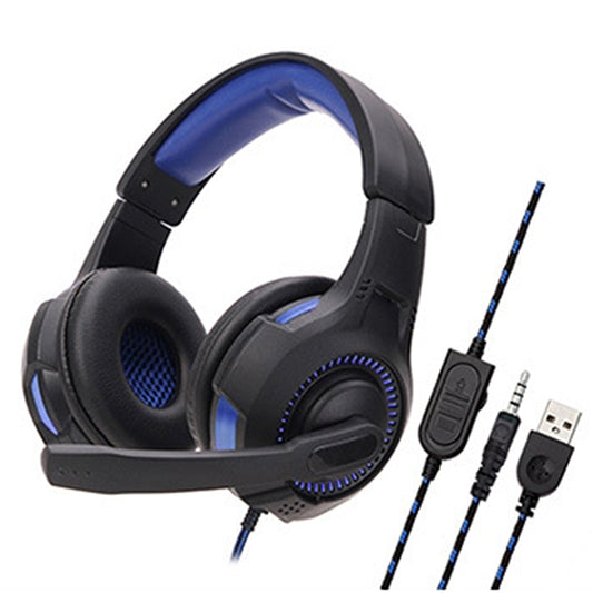 Soyto SY885MV Luminous Gaming Computer Headset For PS4 (Black Blue) - Multimedia Headset by Soyto | Online Shopping South Africa | PMC Jewellery