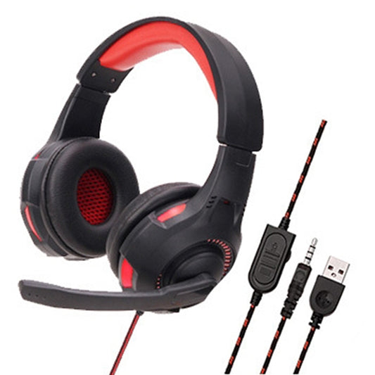 Soyto SY885MV Luminous Gaming Computer Headset For PS4 (Black Red) - Multimedia Headset by Soyto | Online Shopping South Africa | PMC Jewellery