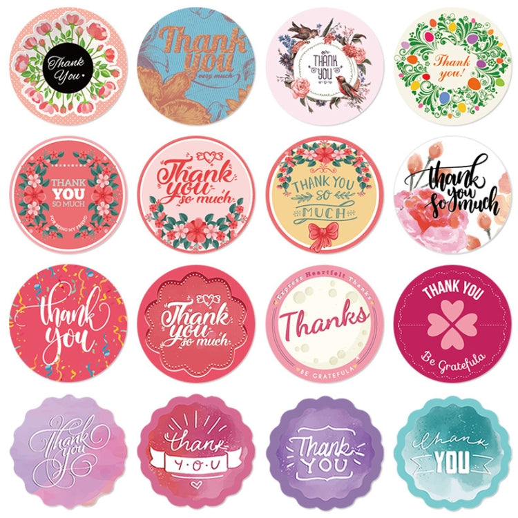 Floral Background Thank you Sticker Seal Sticker, Size: 2.5cm / 1 Inch(HA004) - Sticker & Tags by PMC Jewellery | Online Shopping South Africa | PMC Jewellery