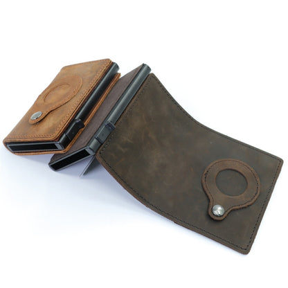 Anti-Theft Positioning Wallet Men Card Holder Mini Wallets For Airtag(Cowhide Brown) - Wallet Series by PMC Jewellery | Online Shopping South Africa | PMC Jewellery