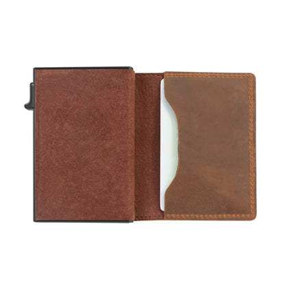 Anti-Theft Positioning Wallet Men Card Holder Mini Wallets For Airtag(Cowhide Brown) - Wallet Series by PMC Jewellery | Online Shopping South Africa | PMC Jewellery