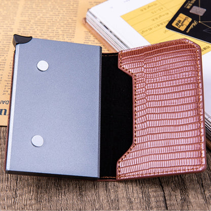 Lizard Pattern RFID Anti-Theft Card Holder With Tracker Hole For Airtag(Brown) - Wallet Series by PMC Jewellery | Online Shopping South Africa | PMC Jewellery