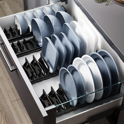 45cm  Bowl Rack Kitchen Drawer Built-In Storage Rack Layered Partition Tableware Rack - Shelf by PMC Jewellery | Online Shopping South Africa | PMC Jewellery