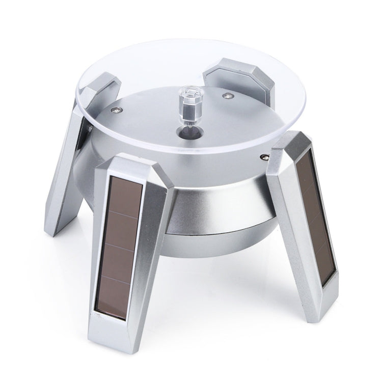 High-Footed UFO Solar 9cm 360 Rotating Display Stand Props Turntable(Silver Blue Light) -  by PMC Jewellery | Online Shopping South Africa | PMC Jewellery