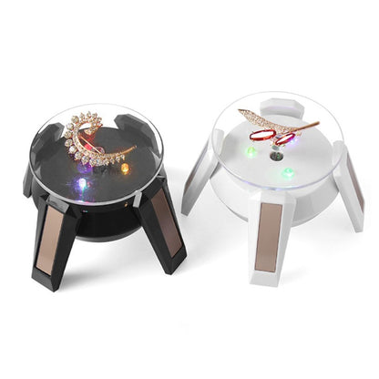 High-Footed UFO Solar 9cm 360 Rotating Display Stand Props Turntable(White Blue Light) -  by PMC Jewellery | Online Shopping South Africa | PMC Jewellery