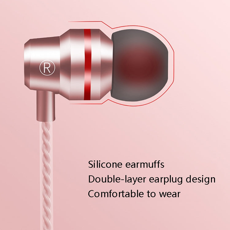 2 PCS TS8 3.5mm In-Ear Metal Wired Control Phone Earphone(Red) - In Ear Wired Earphone by PMC Jewellery | Online Shopping South Africa | PMC Jewellery