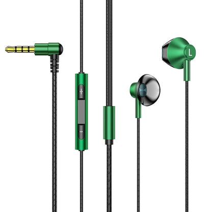 TS6800 3.5mm Metal Elbow Noise Cancelling Wired Game Earphone(Green) - Normal Style Earphone by PMC Jewellery | Online Shopping South Africa | PMC Jewellery