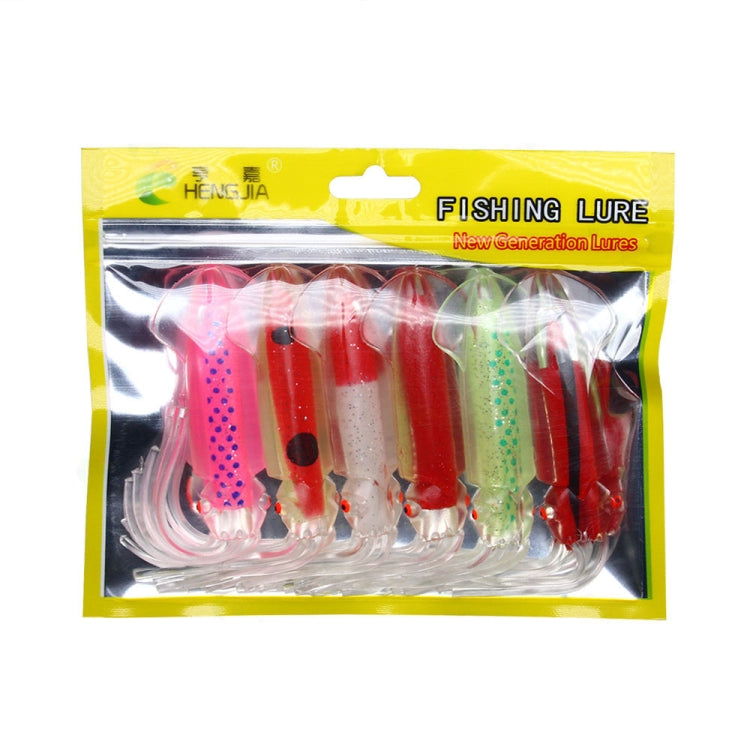 6 PCS / Bag HENGJIA SO1516 12cm / 15cm Colorful Octopus Fake Bait(12cm) - Fishing Lures by HENGJIA | Online Shopping South Africa | PMC Jewellery