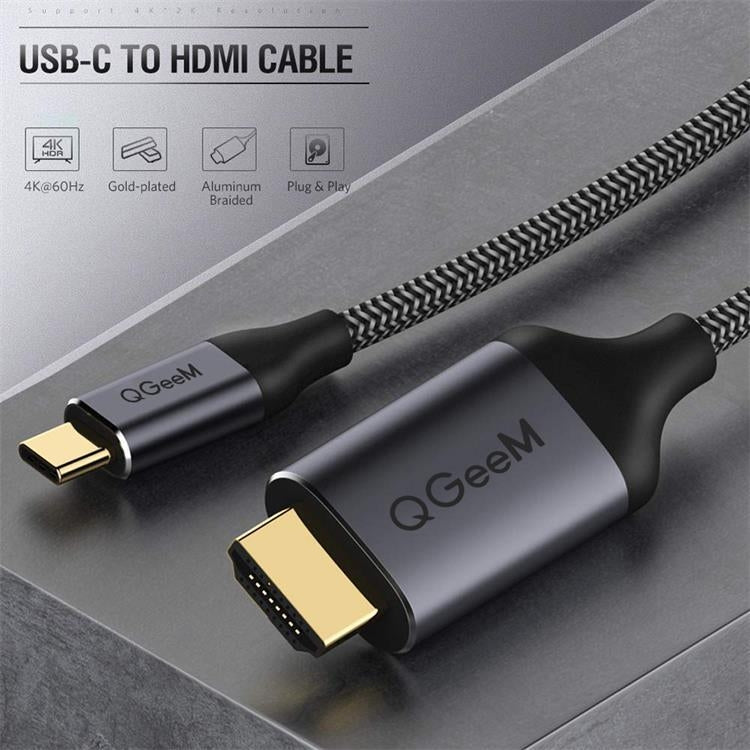 QGeeM QG-UA09 Type-C To HDMI Cable, Length: 3m - Cable by PMC Jewellery | Online Shopping South Africa | PMC Jewellery