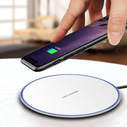 15W Metal Round Wireless Charger Smart Fast Charge(Black + Black Surface) - Wireless Charger by PMC Jewellery | Online Shopping South Africa | PMC Jewellery