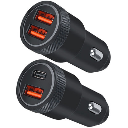 Aluminum Alloy Cigarette Lighter Applicable Car Charger, Model: Black QCPD - Car Charger by PMC Jewellery | Online Shopping South Africa | PMC Jewellery