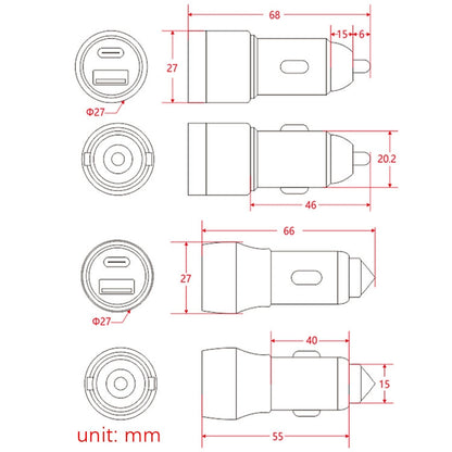 Aluminum Alloy Cigarette Lighter Applicable Car Charger, Model: Gray QCPD - Car Charger by PMC Jewellery | Online Shopping South Africa | PMC Jewellery