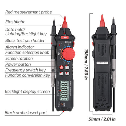 TASI Pen Multimeter Small Portable Intelligent Universal Table, Style: TA802B Automatic Identification - Digital Multimeter by TASI | Online Shopping South Africa | PMC Jewellery
