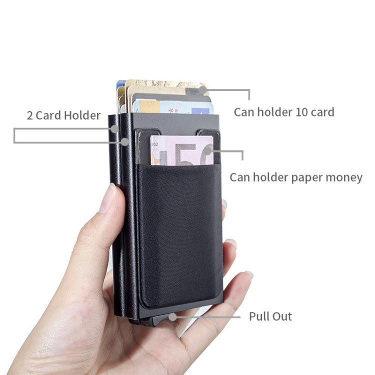 RFID Aluminum Alloy Anti-Degaussing Coin Card Holder(Black) - Antimagnetic RFID Package by PMC Jewellery | Online Shopping South Africa | PMC Jewellery