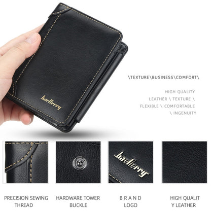 Baellerry D9159 Men Short Tri-Fold Zip Coin Purse Thin Card Holder(Coffee) - Wallets by Baellerry | Online Shopping South Africa | PMC Jewellery