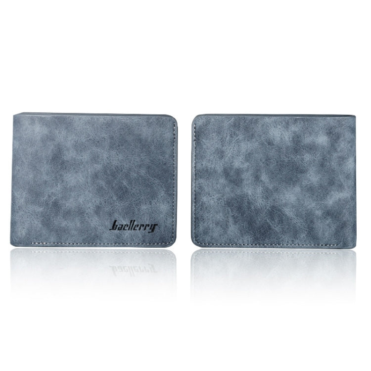 Baellerry BLR1152 Men Short Wallet Vintage Frosted Two Fold Wallet(Gray Horizontal) - Wallets by Baellerry | Online Shopping South Africa | PMC Jewellery