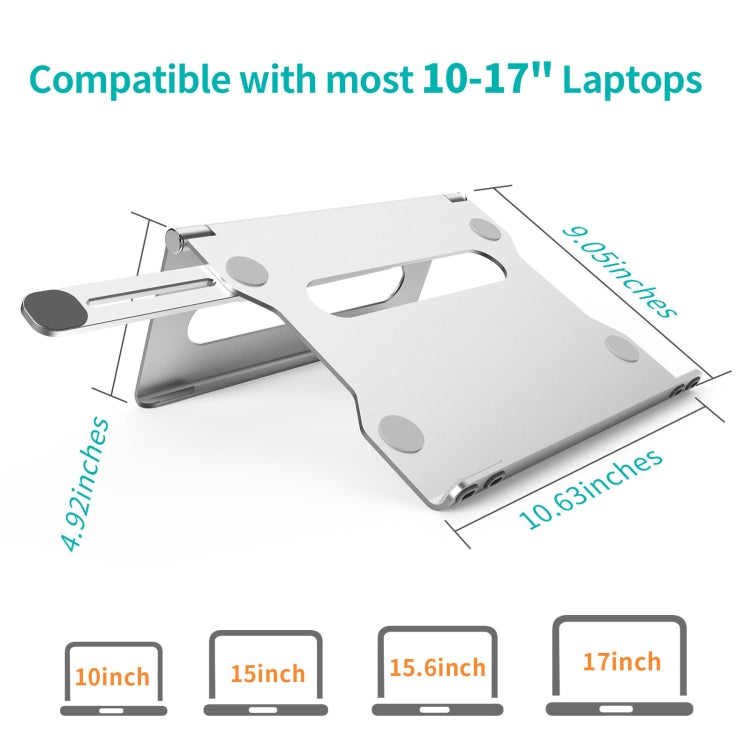 Aluminum Alloy Laptop Bracket Folding Tablet Notebook Cooling Bracket(Silver) - Laptop Stand by PMC Jewellery | Online Shopping South Africa | PMC Jewellery