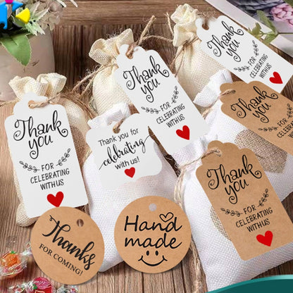 5 Bags 100PCS/Bag Kraft Paper Gift Tags Hang Tags(L-16) - Sticker & Tags by PMC Jewellery | Online Shopping South Africa | PMC Jewellery