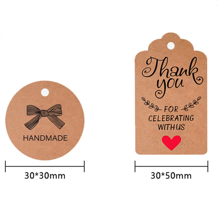 5 Bags 100PCS/Bag Kraft Paper Gift Tags Hang Tags(L-18) - Sticker & Tags by PMC Jewellery | Online Shopping South Africa | PMC Jewellery