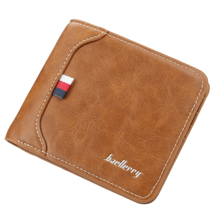 Baellerry Short Wallet Tri-fold Horizontal Coin Purse For Men(Light Coffee) - Wallets by Baellerry | Online Shopping South Africa | PMC Jewellery