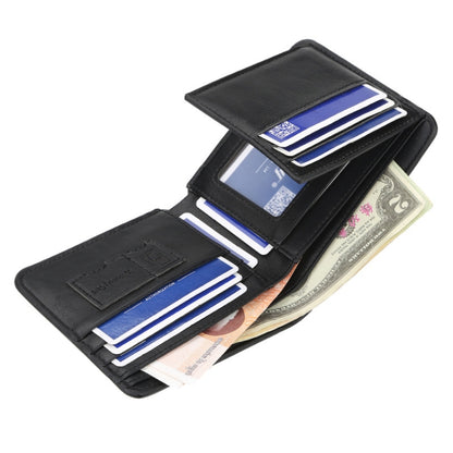 Baellerry Short Wallet Tri-fold Horizontal Coin Purse For Men(Black) - Wallets by Baellerry | Online Shopping South Africa | PMC Jewellery